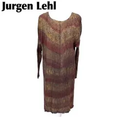 Jurgen Lehl 長袖ワンピース ストレッチ M ブラウン系 ボーダーのサムネイル