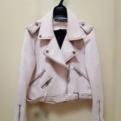 ZARA BASIC ダブルライダースジャケット L ピンク