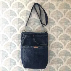 ハンドメイドショルダーバッグ ジーンズリメイク外3中1ポケット