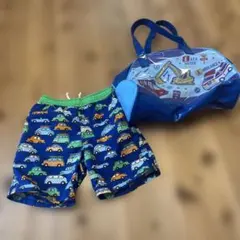 【車好きにおススメ】水着110サイズとビーチバッグセット