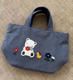 美品　ファミリア　ミニデニムトート
