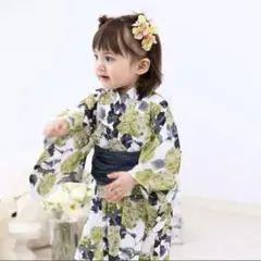 ベビー浴衣　デザイナーズギルド　紫陽花　90サイズ　グリーン　ベビー甚平