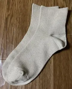 靴下屋　Tabio　タビオ　ラメ　ソックス　ベージュ