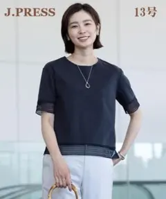 ＊現行品・クリーニング済＊J.PRESS 半袖カットソー／ネイビー／13号のサムネイル