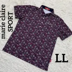 【美品】marie claire SPORT ゴルフ　ポロシャツ　LL 花柄のサムネイル