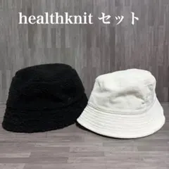healthknit バケット ハット セット ブラック ホワイト