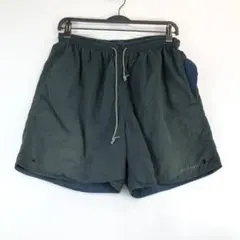 90s モンベル リバーシブルナイロンハーフパンツ メンズL グリーン/ネイビーのサムネイル