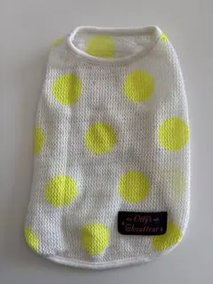 Otty's Chouffeur 犬服 ニットタンク ドット 白×黄のサムネイル