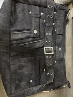 【美品】GRANCY クレイジーレイヤードデニムパンツデザインショルダーバッグ