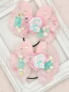 181 ハンドメイドリボン　ヘアゴム　キッズ