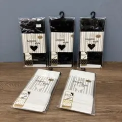新品未使用 レギンススタイル 6分丈 5足セット ブラック オフホワイト