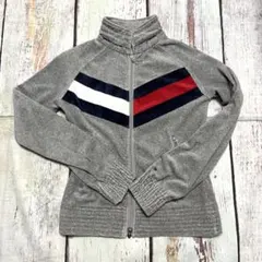 tommy girl ベロア ジップアップ ジャケット グレー S