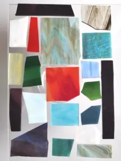 ガラス端材　ステンドグラス材料　端ガラス