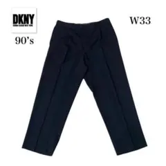 90’s DKNY WOOL ウールスラックス　1タック　ブラック　W33のサムネイル