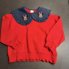 ミニーマウス刺繍付き赤トレーナー 110センチ 新品未使用 120