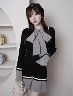 LIP SERVICE シャツドッキングプリーツワンピース