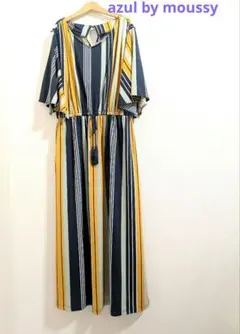 AZUL by moussy アズール　ストライプロングワンピース
