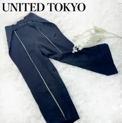 UNITED TOKYO ラインデザインパンツ ワイドパンツ ブラック Mサイズ