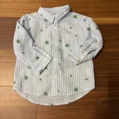 INSECT COLLECTION 昆虫刺繍 ストライプシャツ　90cm
