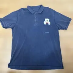 Papas パパス ポロシャツ ベア ポケット ブルー　Tシャツのサムネイル