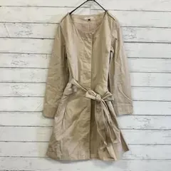 PROPORTION 春秋 トレンチコート ノーカラー 体型カバー M✨ベージュ