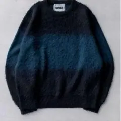 最終値下げ【SINSS】ウールブレンドグラデーションニット　S ブラックブルー