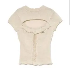 トップス andmary Fleur frill knit tops ivoly ANDMARY Fleur frill knit tops ivory - メルカリ