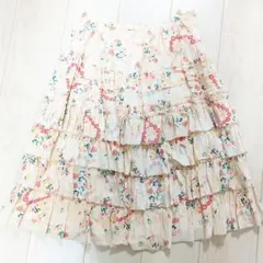 FLORIAN　花柄スカート　ピンクハウス　シルク50%　段々スカートのサムネイル