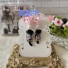 ☆❤️ 桜　レジン　猫　ねこ　パール　チャーム　ピアス　イヤリング　ハンドメイド