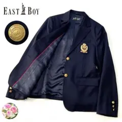 【美品】イーストボーイ 紺ブレ 金ボタン エンブレム 総ロゴ ネイビー 13号