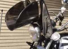 ニッパチ風防 l字ステー クランプ ニッパチ風防 キバミ/黒布タレ | 旧車バイクカスタムパーツのゼット