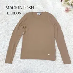 s2997【マッキントッシュ】長袖 リブニット メタルチャーム シンプル 38のサムネイル