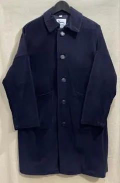 Yarmo コーデュロイ　ダスターコート ステンカラーコート　ネイビー 38