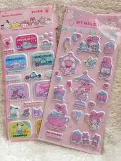 公式 正規品 サンリオ ぷっくりシール 2枚セット キティ マイメロ クロミ