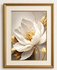 金彩蓮華」 清らかな心と運気を開花する蓮の花 開運グラフィック 額縁