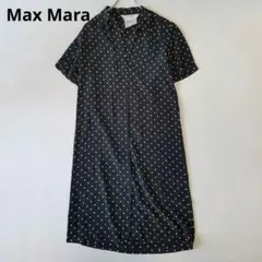 最高級白タグ☆マックスマーラ 総柄 スキッパー シャツワンピース