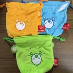 ケアベア　ガチャガチャ巾着3色セット