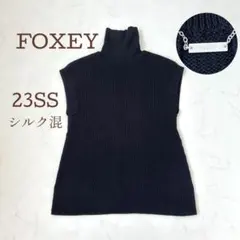 【極美品 23SS】フォクシー Knit Top Ol’ene ニット 38 黒のサムネイル