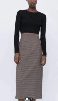 ZARA ギンガムチェック　タイトスカート