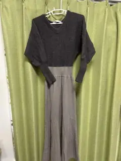 ラグナムーン　ラクーン混　ロングワンピース