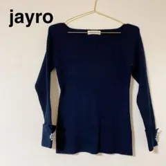 jayro ビジュー付き　七部袖　リブニット　プルオーバー
