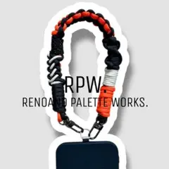 【0121】パラコード スマホストラップ ハンドストラップ ブラック オレンジ