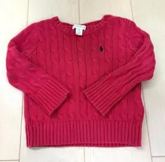 Ralph Lauren 赤 ケーブルニットセーター