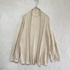 grove/長袖カーディガン/M/ボタン無し ロールアップ袖 ベージュ