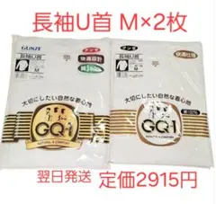 GUNZE 長袖U首 Mサイズ 2枚セット　GQ1 グンゼ　綿100%