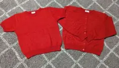 半袖ニットと長袖カーディガンセット