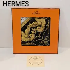 HERMES カレ90 おしゃべりな鳥たちの家 シルクスカーフ 大判 美品 爽やか エルメス シルクスカーフ カレ90 おしゃべりな鳥たちの家