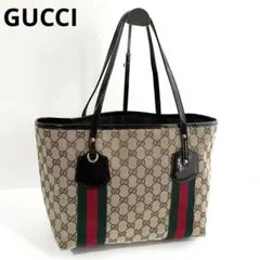 【極美品〜美品】GUCCI グッチ トートバッグ GGキャンバス×レザー