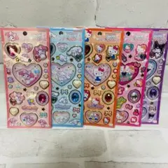 【サンリオ】キラキラジュエルシール　5点セット キティ マイメロ クロミ