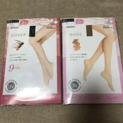 ATSUGI ストッキング ヌーディベージュ2足組とブラック2足組M〜Lサイズ